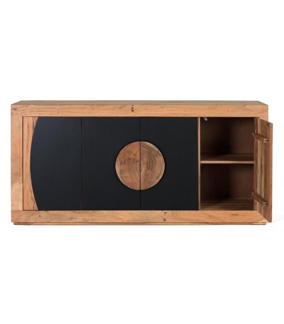 APARADOR 160 X 40 X 76 NURBIA MADERA NATURAL Y NEGRO