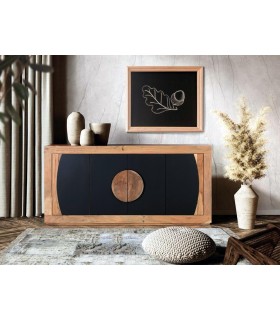 APARADOR 160 X 40 X 76 NURBIA MADERA NATURAL Y NEGRO