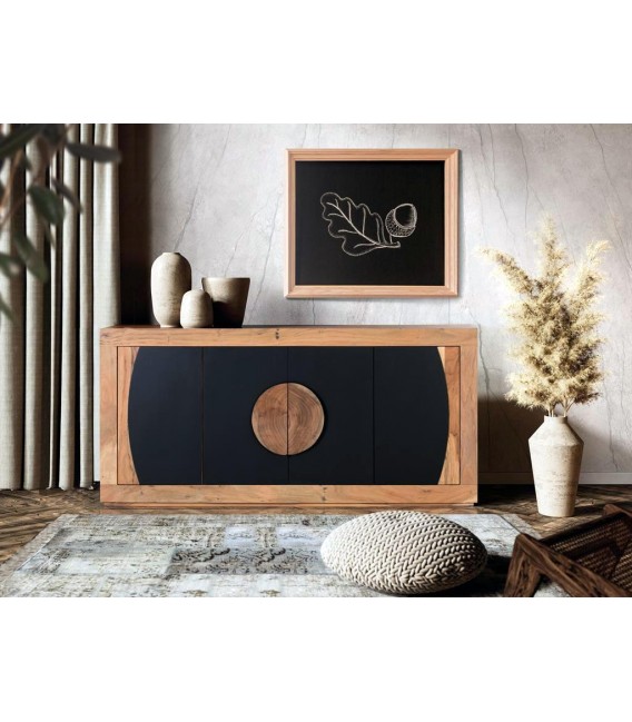 APARADOR 160 X 40 X 76 NURBIA MADERA NATURAL Y NEGRO