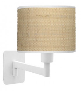 APLIQUE DE PARED 26 X 17 X 28 METAL BLANCO RATAN NATURAL