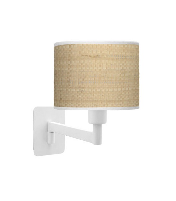 APLIQUE DE PARED 26 X 17 X 28 METAL BLANCO RATAN NATURAL