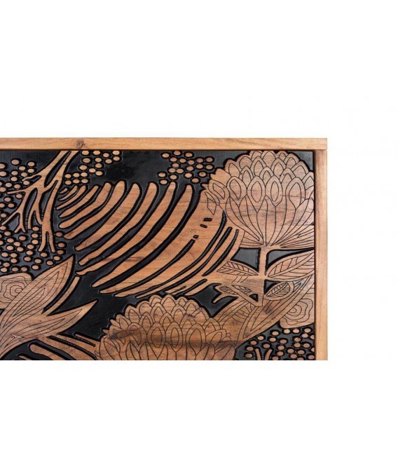 CABECERO 172 X 12 X 87 PROTOS MADERA ACACIA TALLADA NATURAL Y NEGRO