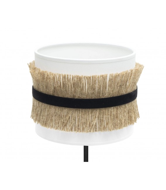 LAMPARA DE SOBREMESA 17 Ø X 43 GOLA METAL NEGRO TEXTIL Y YUTE