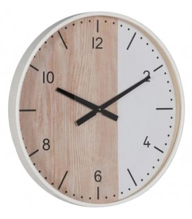 RELOJ DE PARED 60 Ø X 6,5 ECLIPSE MADERA NATURAL Y BLANCA