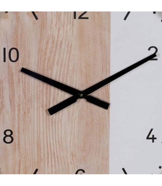 RELOJ DE PARED 60 Ø X 6,5 ECLIPSE MADERA NATURAL Y BLANCA