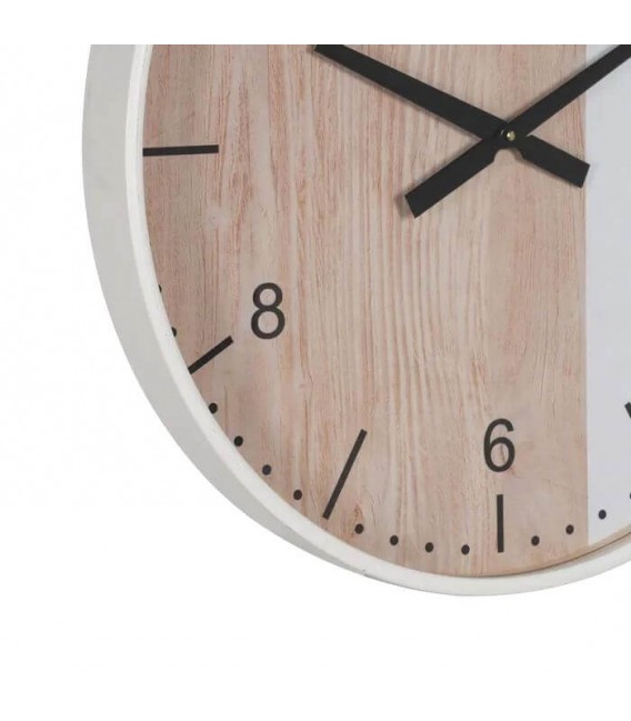 RELOJ DE PARED 60 Ø X 6,5 ECLIPSE MADERA NATURAL Y BLANCA