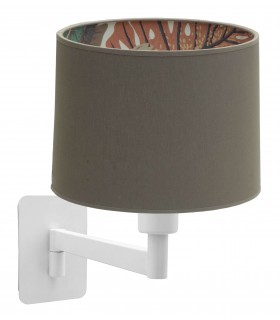 APLIQUE DE PARED 27  X 22 X 30 ZENIT METAL BLANCO TEXTIL TOPO