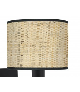 APLIQUE DE PARED 26 X 17 X 28 METAL NEGRO RATAN NATURAL