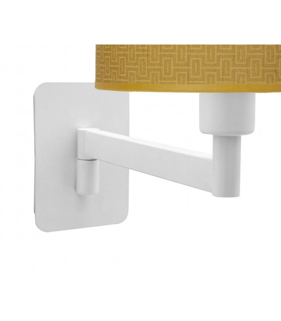 APLIQUE DE PARED 26 X 17 X 28 METAL BLANCO TEXTIL AMARILLO