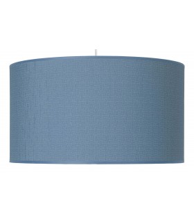 LAMPARA DE TECHO 50 Ø X 105 BLUE METAL BLANCO TEXTIL GRABADO AZUL
