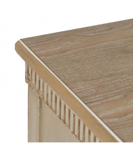 COMODA 120 X 45 X 84 BRINCA MADERA NATURAL Y CREMA ROZADO