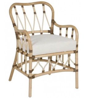 SILLON 58 X 62 X 85 WILLY RATAN NATURAL Y MARRON TEXTIL BLANCO