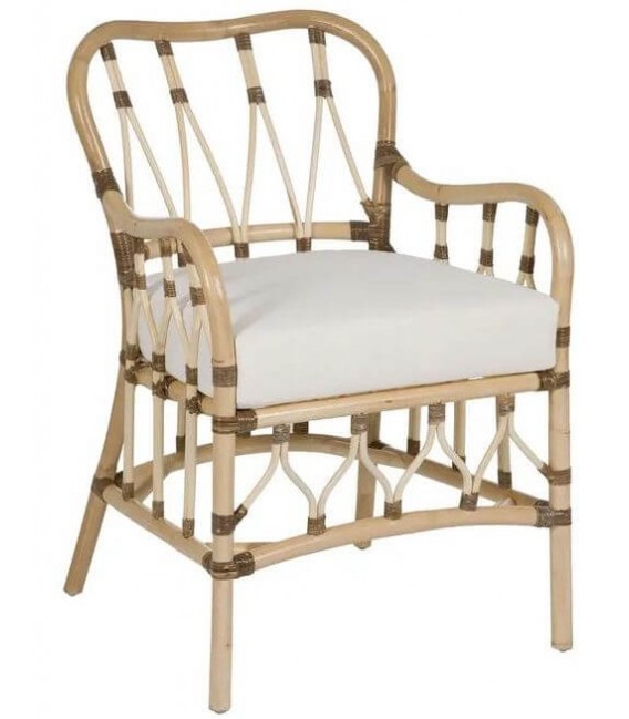 SILLON 58 X 62 X 85 WILLY RATAN NATURAL Y MARRON TEXTIL BLANCO
