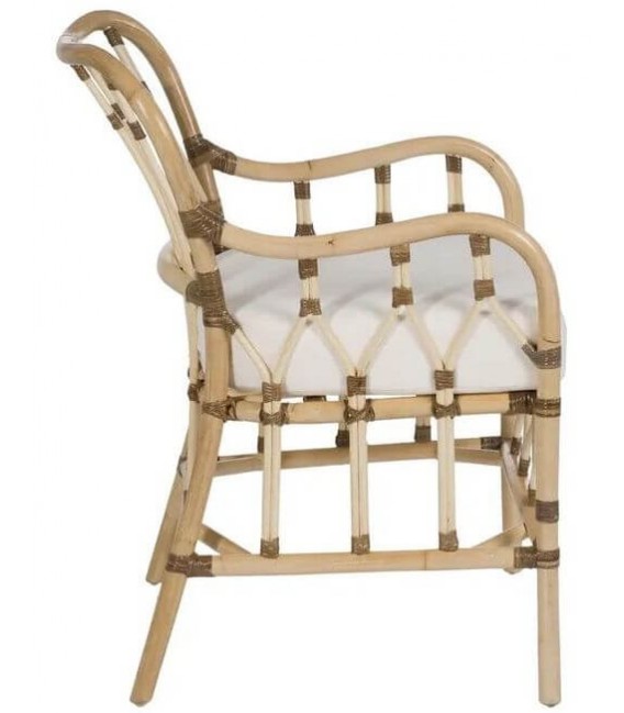 SILLON 58 X 62 X 85 WILLY RATAN NATURAL Y MARRON TEXTIL BLANCO