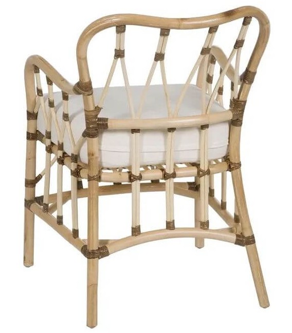 SILLON 58 X 62 X 85 WILLY RATAN NATURAL Y MARRON TEXTIL BLANCO