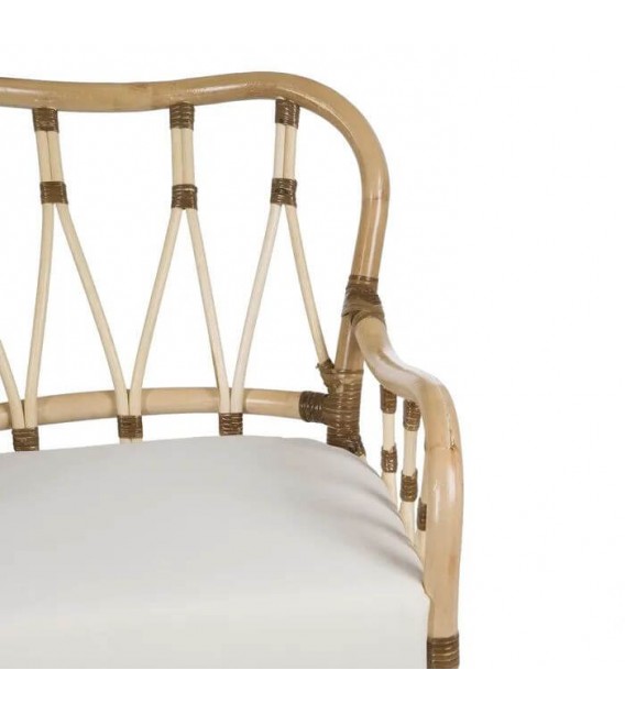 SILLON 58 X 62 X 85 WILLY RATAN NATURAL Y MARRON TEXTIL BLANCO