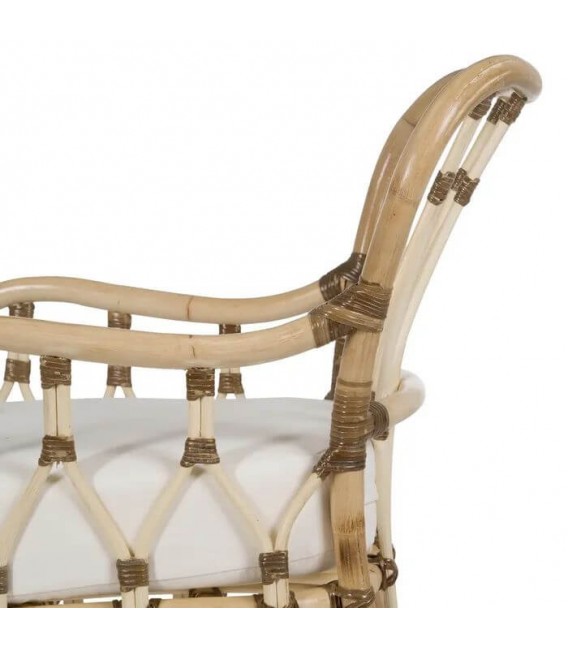 SILLON 58 X 62 X 85 WILLY RATAN NATURAL Y MARRON TEXTIL BLANCO