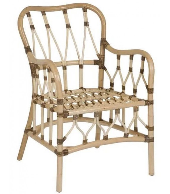 SILLON 58 X 62 X 85 WILLY RATAN NATURAL Y MARRON TEXTIL BLANCO