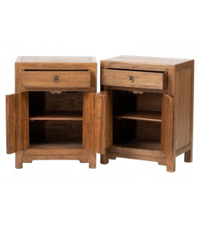 CONJUNTO 2 MESITAS DE NOCHE 57 X 37 X 75 PERLIA MADERA NATURAL