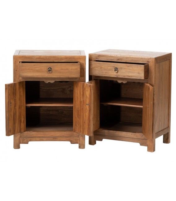 CONJUNTO 2 MESITAS DE NOCHE 57 X 37 X 75 PERLIA MADERA NATURAL