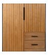 ARMARIO ROPERO 104 X 53 X 203 LUNA MADERA DM FRESNO NATURAL METAL NEGRO