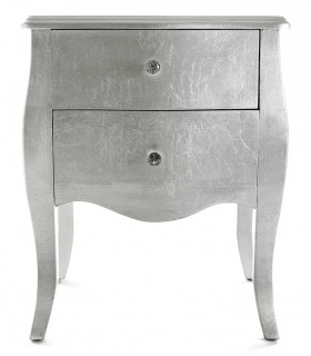 MESITA DE NOCHE 59 X 39 X 60 CAGLIARI MADERA CON PAN DE PLATA