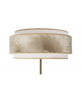 LAMPARA DE PIE 4S Ø X 160 SOLEO METAL ORO TEXTIL BLANCO Y ORO