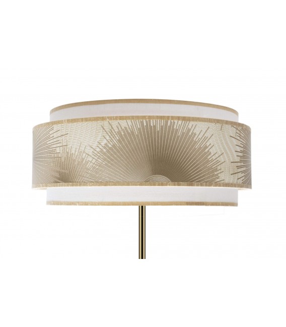 LAMPARA DE PIE 4S Ø X 160 SOLEO METAL ORO TEXTIL BLANCO Y ORO