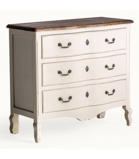 COMODA 100 X 45 X 90 PIVKA MADERA BLANCO ROZADO Y NOGAL