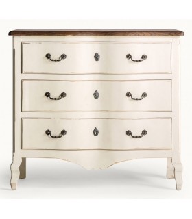 COMODA 100 X 45 X 90 PIVKA MADERA BLANCO ROZADO Y NOGAL