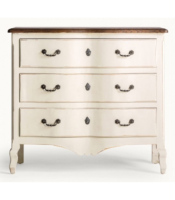 COMODA 100 X 45 X 90 PIVKA MADERA BLANCO ROZADO Y NOGAL