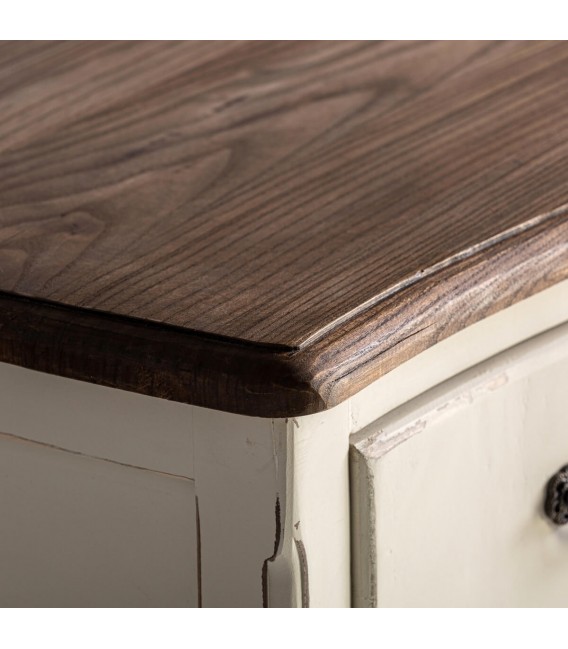 COMODA 100 X 45 X 90 PIVKA MADERA BLANCO ROZADO Y NOGAL