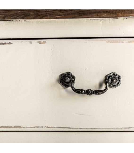 COMODA 100 X 45 X 90 PIVKA MADERA BLANCO ROZADO Y NOGAL