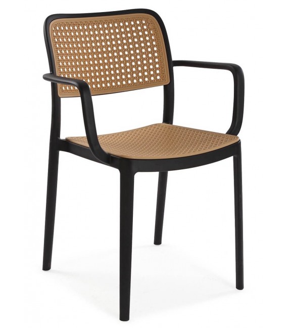 SILLON COMEDOR 55 X 58 X 82 PERET PLOPROPILENO NEGRO Y NATURAL