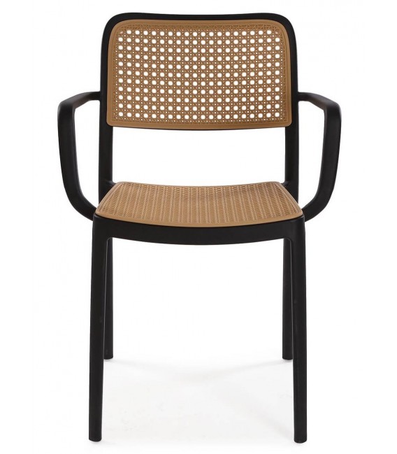 SILLON COMEDOR 55 X 58 X 82 PERET PLOPROPILENO NEGRO Y NATURAL