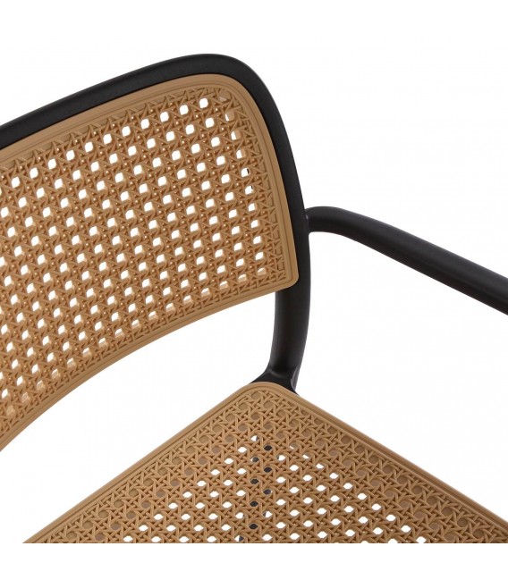 SILLON COMEDOR 55 X 58 X 82 PERET PLOPROPILENO NEGRO Y NATURAL