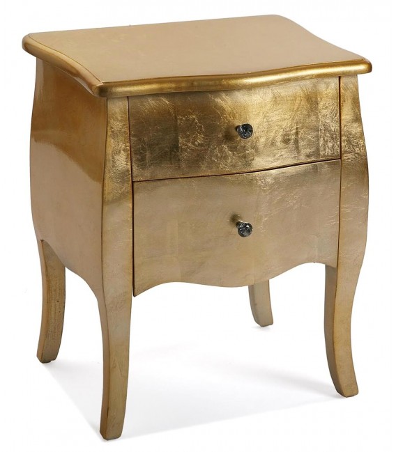 MESITA DE NOCHE 50 X 39 X 60 CAGLIARI MADERA PAN DE ORO