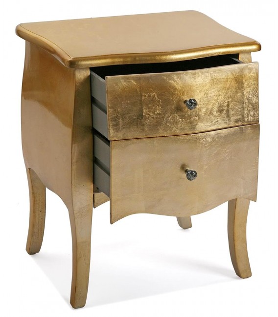MESITA DE NOCHE 50 X 39 X 60 CAGLIARI MADERA PAN DE ORO