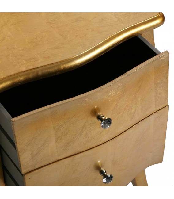 MESITA DE NOCHE 50 X 39 X 60 CAGLIARI MADERA PAN DE ORO