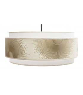 LAMPARA DE TECHO 50 Ø X 103 SOLEO METAL ORO TEXTIL BLANCO Y ORO
