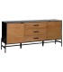 APARADOR 164 X 40 X 75 PALCA MADERA DM FRESNO NATURAL METAL NEGRO