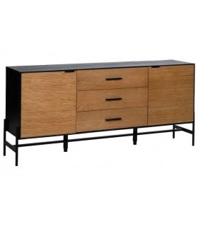 APARADOR 164 X 40 X 75 PALCA MADERA DM FRESNO NATURAL METAL NEGRO