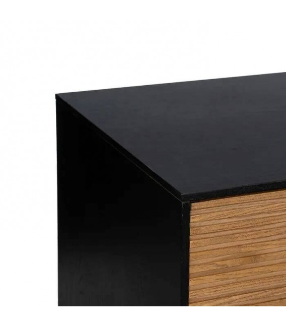 APARADOR 164 X 40 X 75 PALCA MADERA DM FRESNO NATURAL METAL NEGRO