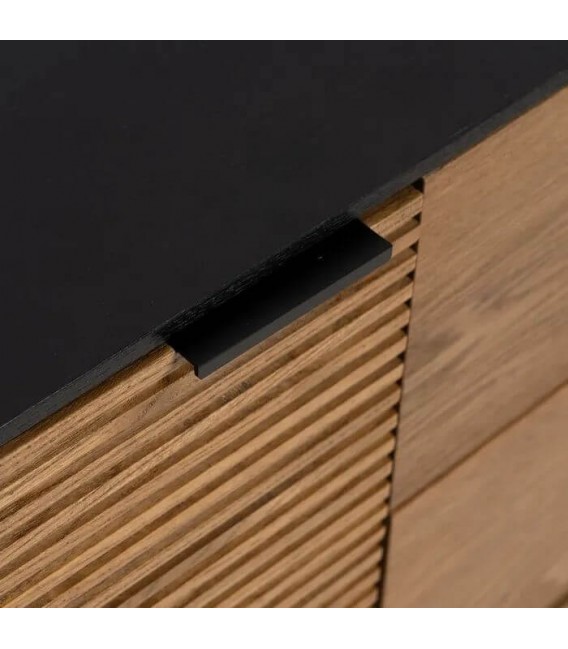 APARADOR 164 X 40 X 75 PALCA MADERA DM FRESNO NATURAL METAL NEGRO