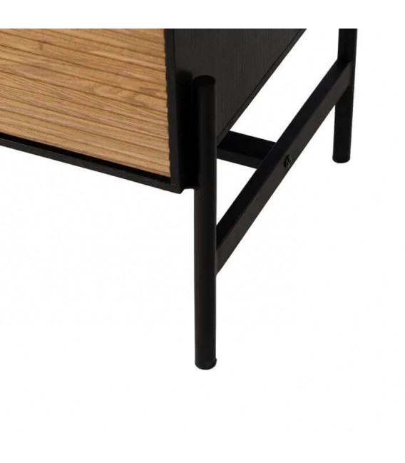 APARADOR 164 X 40 X 75 PALCA MADERA DM FRESNO NATURAL METAL NEGRO
