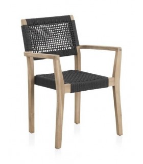 SILLON DE COMEDOR 58 X 55 X 83 MALGAS MADERA NATURAL CUERDA NEGRA