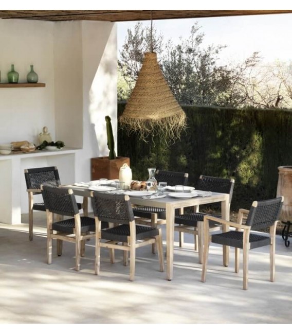 SILLON DE COMEDOR 58 X 55 X 83 MALGAS MADERA NATURAL CUERDA NEGRA