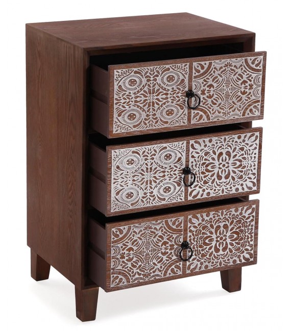 MESITA DE NOCHE 48 X 35 X 70 KAPUA MADERA COLOR NOGAL