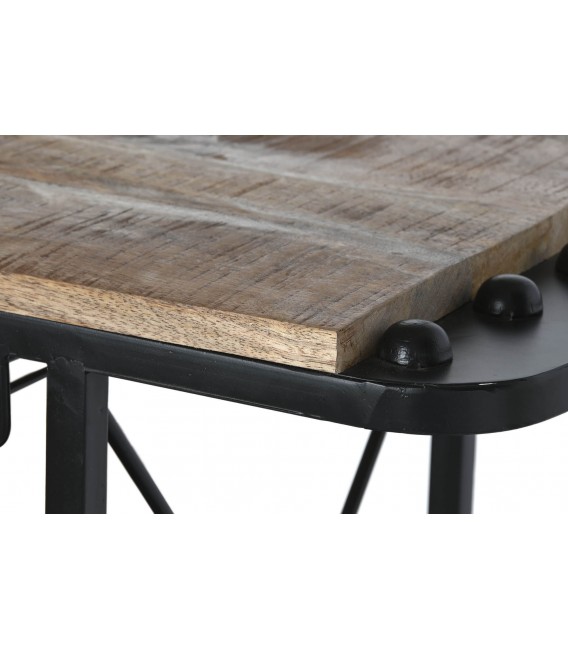 BARRA DE BAR 191 X 58 X 96 AVION MADERA NATURAL METAL NEGRO