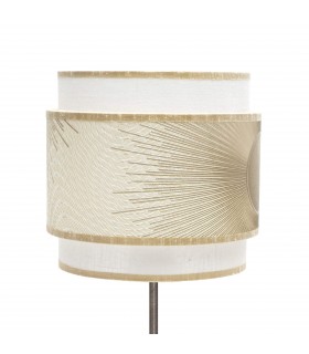 LAMPARA DE SOBREMESA 18 Ø X 45 SOLEO METAL ORO TEXTIL BLANCO Y ORO